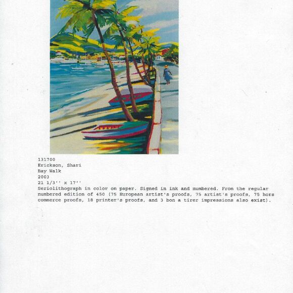 "Bay Walk" by Shari Erickson Seriolithograph - Picture 6 of 6
